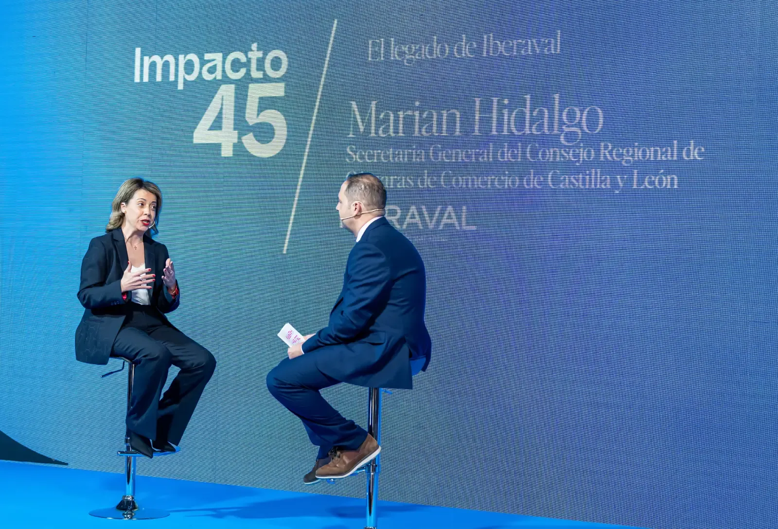 Marian Hidalgo, durante la conversación con Iberaval