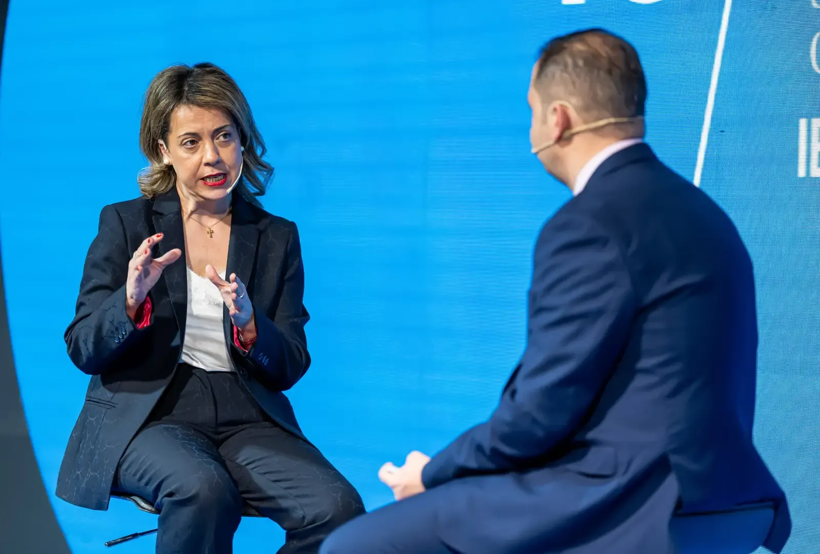 Marian Hidalgo, durante la conversación con Iberaval