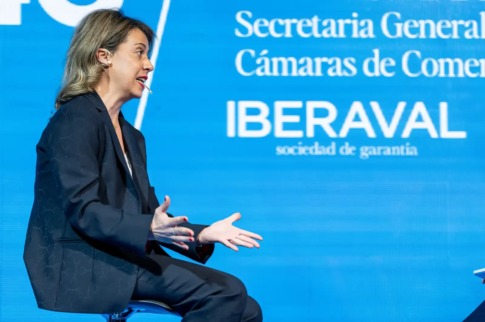 Marian Hidalgo, durante la conversación con Iberaval
