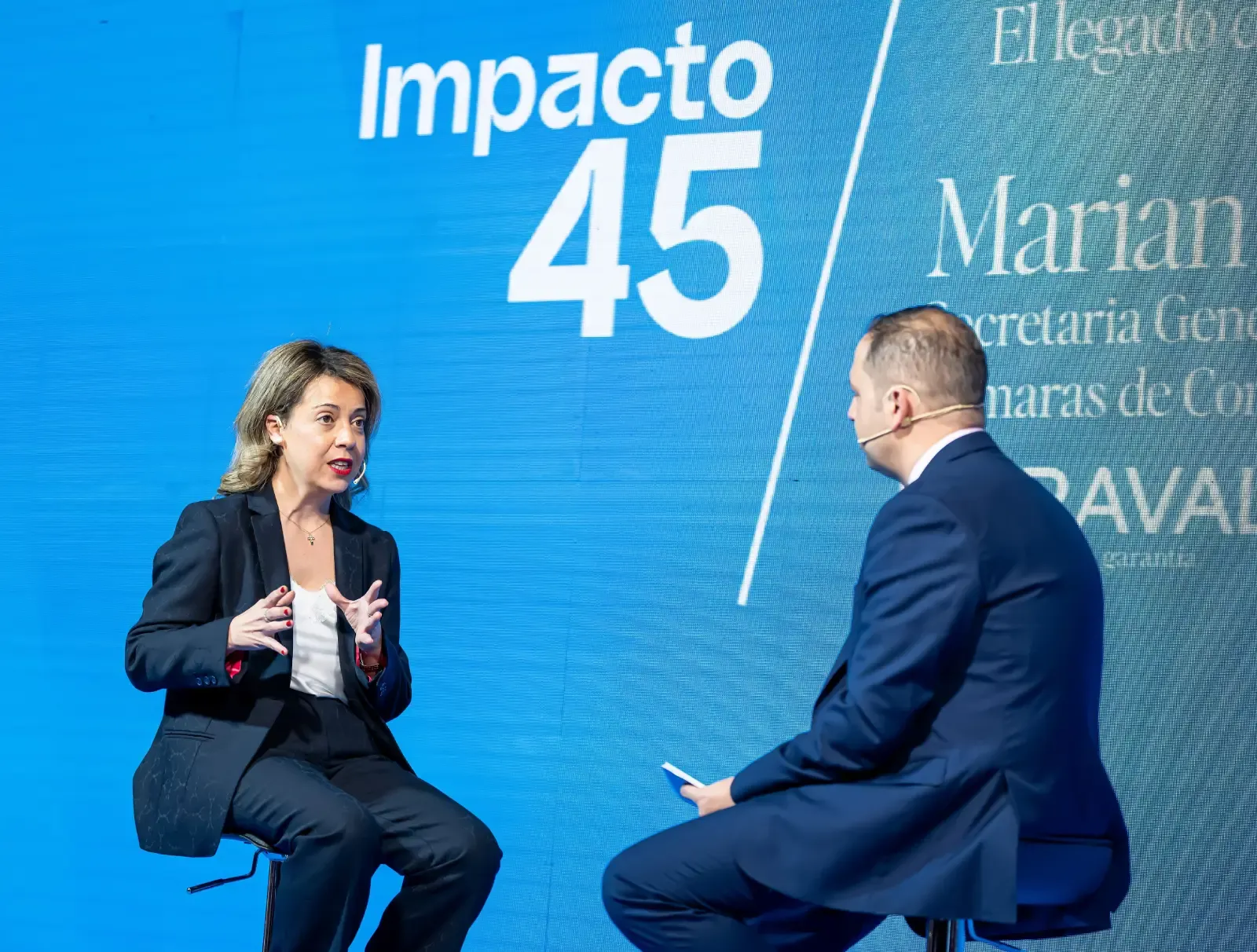 Marian Hidalgo, durante la conversación con Iberaval