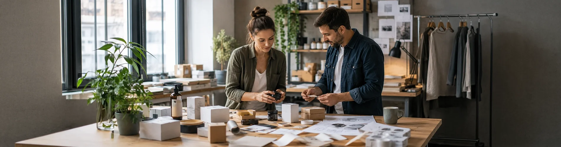 Emprendedores desarrollando un nuevo producto y preparando su lanzamiento al mercado