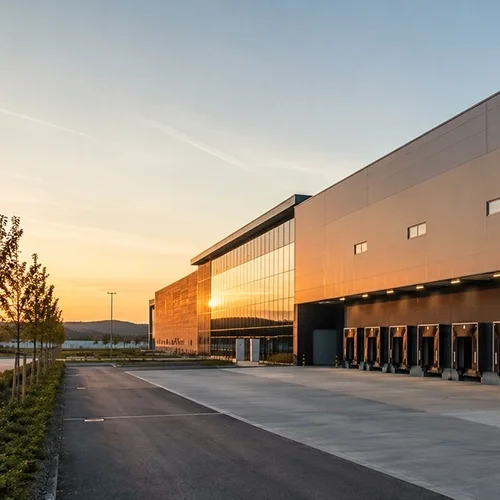 Centro logístico moderno de gran capacidad preparado para operaciones empresariales