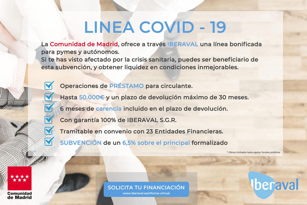 Iberaval pone en marcha una línea COVID-19 con la Comunidad de Madrid que bonificará los préstamos