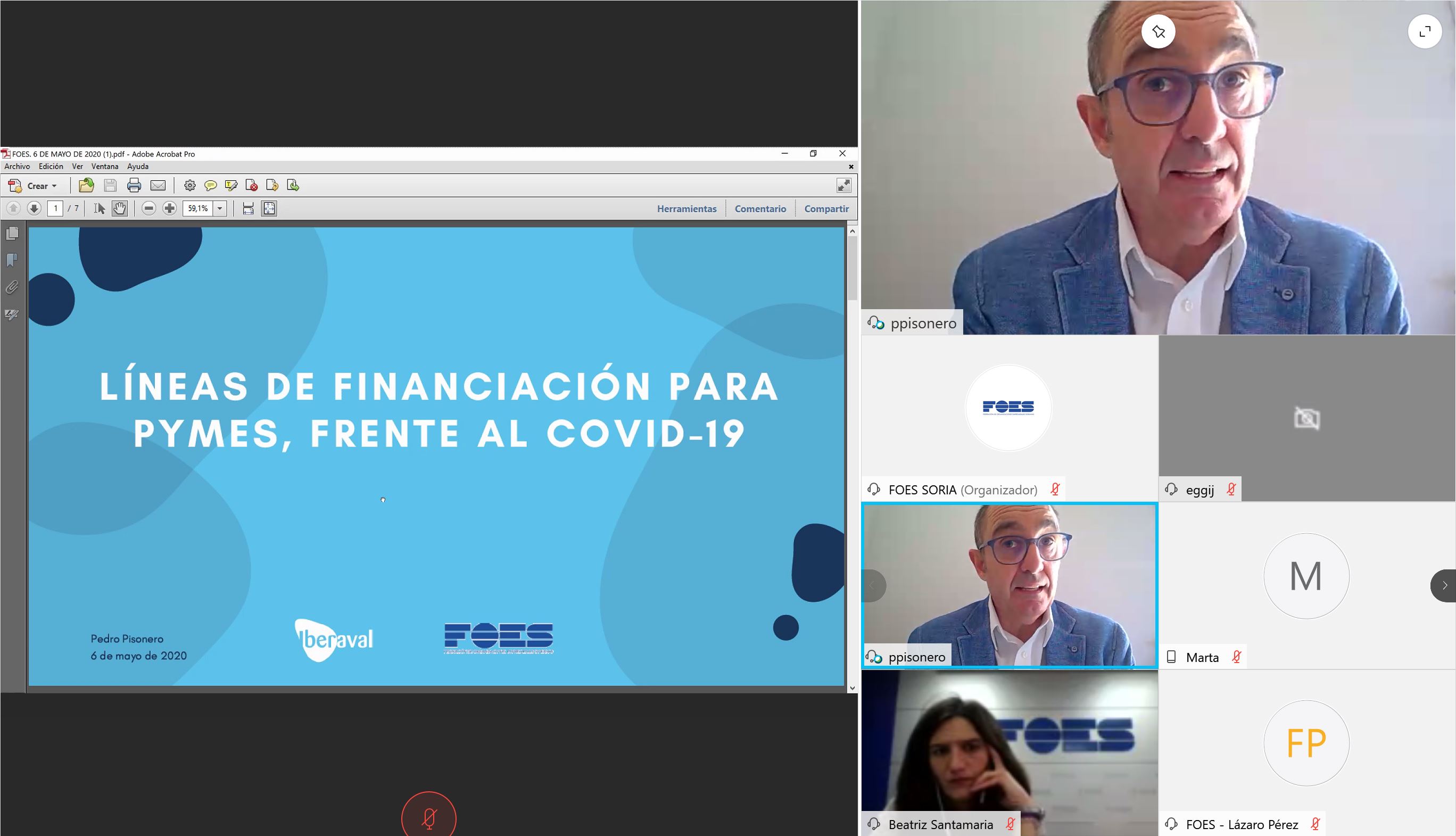 Pedro Pisonero convoca a las pymes sorianas a aprovechar las condiciones actuales de acceso al crédito para afrontar el impacto del COVID-19