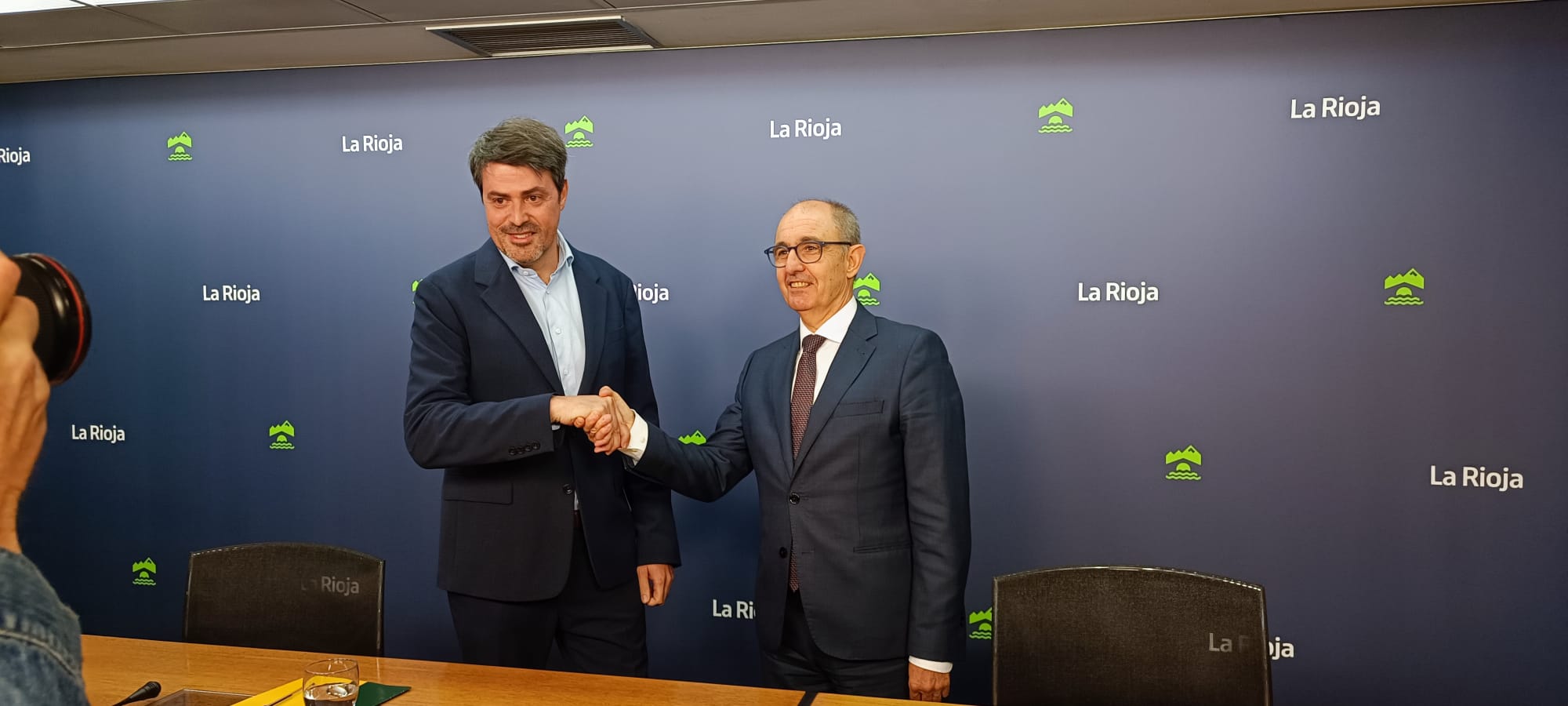 Luis Alonso y Pedro Pisonero, momentos antes de iniciar la rueda de prens