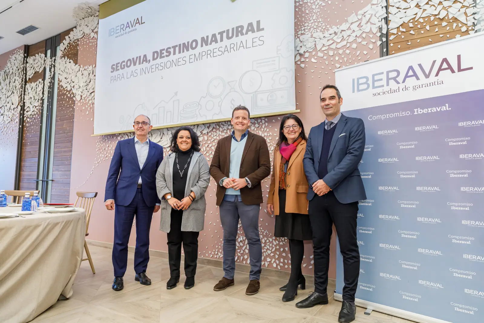 jornada-segovia-2023 Miguel Antona, en el centro, en una jornada empresarial de 2023, organizada por Iberaval en Segovia